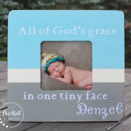 Personalized Baby Boy Picture Frame - Christening Baptism Gift - thumbnail 2