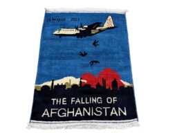 2x3 Ft Beige Color Afghan War Rug - Fall Of Afghanistan, Handmade Wool - thumbnail 1