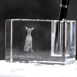 Peruvian Hairless Dog, Crystal Pen Holder With Dog, Souvenir, Decoration, Limited Edition, Collection - thumbnail 2