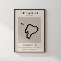 Ecuador Map Vintage Abstract Wall Art Print Picasso + Matisse Inspired Travel Poster - thumbnail 1