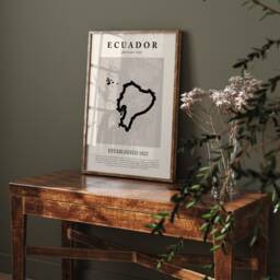 Ecuador Map Vintage Abstract Wall Art Print Picasso + Matisse Inspired Travel Poster - thumbnail 2