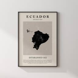 Ecuador Map Vintage Abstract Wall Art Print Picasso + Matisse Inspired Travel Poster - thumbnail 3