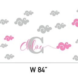 Personolized Childs Name Decal , Clouds Decal, Wall Decals For Nursery Baby Room Designs Wall Sticker Home Decor By Decalisland - thumbnail 2