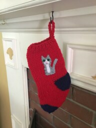 Grey Tiger Cat Christmas Stocking