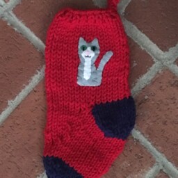 Grey Tiger Cat Christmas Stocking - thumbnail 2