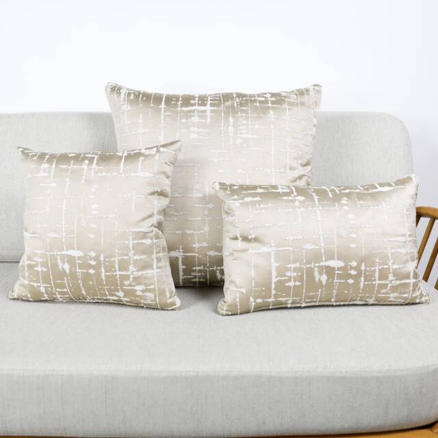 Ashley Wilde Mikkel Cashew Beige Taupe Abstract Cushion Covers, Champagne Designer Throw Pillows, Luxury Scatter Cushions - image 1