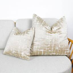Ashley Wilde Mikkel Cashew Beige Taupe Abstract Cushion Covers, Champagne Designer Throw Pillows, Luxury Scatter Cushions - thumbnail 2