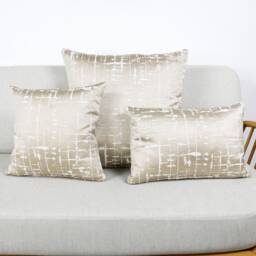 Ashley Wilde Mikkel Cashew Beige Taupe Abstract Cushion Covers, Champagne Designer Throw Pillows, Luxury Scatter Cushions - thumbnail 1