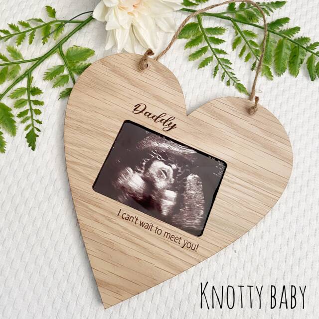 Personalised Baby Scan Photo Frame, Holder, Heart Daddy To Be, Mummy Pregnancy Gift, Gift - image 1