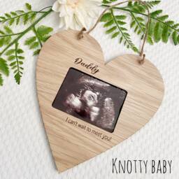 Personalised Baby Scan Photo Frame, Holder, Heart Daddy To Be, Mummy Pregnancy Gift, Gift - thumbnail 1