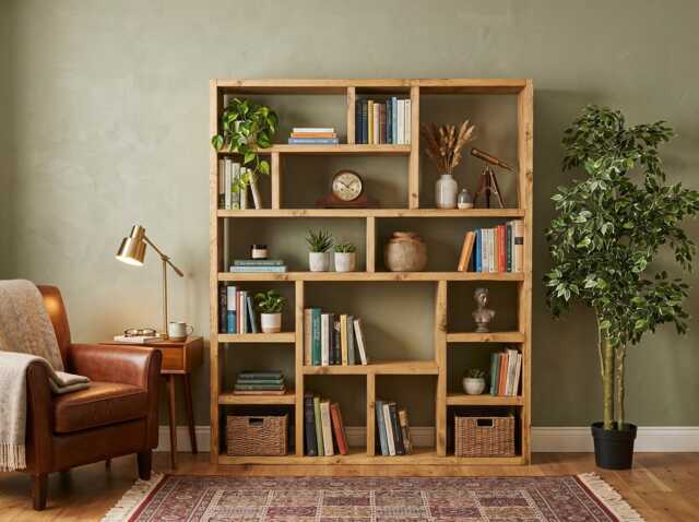 Solid Wood Bookcase Flat Pack - Self Assembly Scaffold Shelving Unit The Og - Free Delivery - image 1