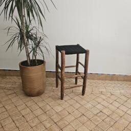 Moroccan Stool Bar With Black Cord - thumbnail 3