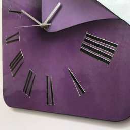 Rustic Purple Tempered Glass Wall Clock Funky Clock - thumbnail 3
