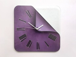 Rustic Purple Tempered Glass Wall Clock Funky Clock - thumbnail 1