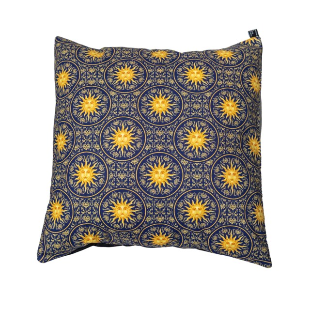 Beautifully Detailed Regal Celestial Sun & Gold Leaf Cushion Cover Fits 18 - image 1