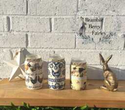 Emma Bridgewater Recycled Jam Jars Make Great Vases Lots Of Designs To Choose From Blue Hen Chickens Bright New Morning Farm Animals Cows - thumbnail 1