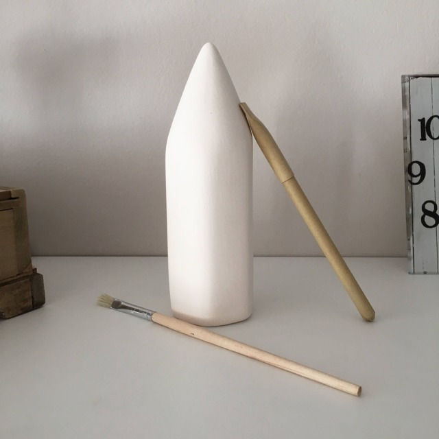 Ceramic Pencil Figure Ready To Paint Bisque Office Decoration Kids Gift Education Unpainted Figurines Home Miniature Art Pen Presents - image 1