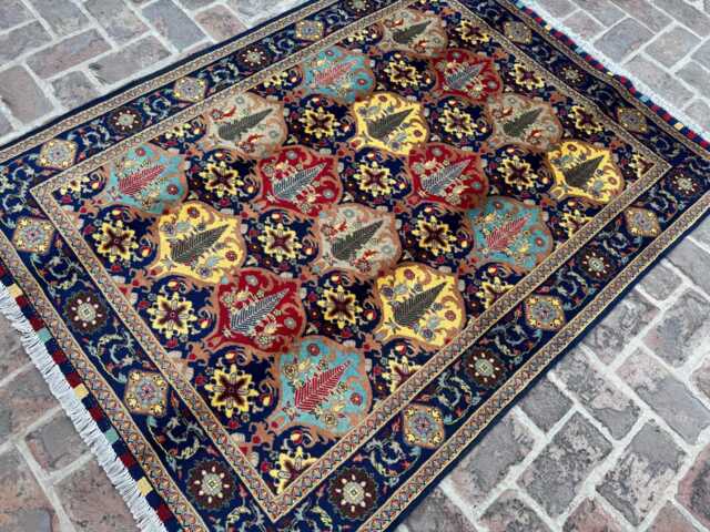 4x6 Ft Afghan Trribal Rug - Tree Of Life Design Red, Blue & Gold Oriental Carpet Handwoven Style Decorative Area For Home Gift - image 1