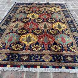4x6 Ft Afghan Trribal Rug - Tree Of Life Design Red, Blue & Gold Oriental Carpet Handwoven Style Decorative Area For Home Gift - thumbnail 2