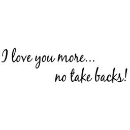 I Love You More. No Take Backs Couples Wall Decals For Bedroom Loving Art - thumbnail 2