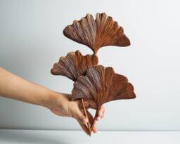 Ginkgo Leaf Wall Decor, Ginkgophyta Art, Handcrafted, Floral, Patio Nature, Fall Hangings, Gift For Mom - thumbnail 1