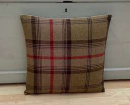 Balmoral Handmade Tartan Tweed Pillow Cover Skye Hunter Plaid Cushion - thumbnail 1