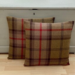 Balmoral Handmade Tartan Tweed Pillow Cover Skye Hunter Plaid Cushion - thumbnail 2