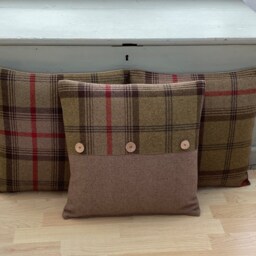 Balmoral Handmade Tartan Tweed Pillow Cover Skye Hunter Plaid Cushion - thumbnail 3
