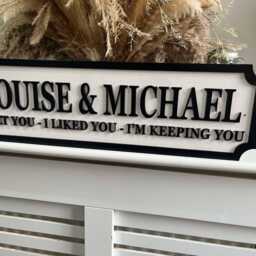 70cm Long-Couples Sign - I Met You-I Liked You - Im Keeping You Personalised Wall Mount -Home Decor Gift Birthday Wedding Christmas - thumbnail 3