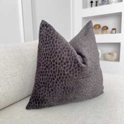 Embossed Chenille Dark Gray Lumbar Pillow Cover Decorative Accent Covers Grey Cushion - All Sizes - thumbnail 2
