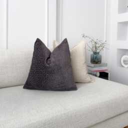 Embossed Chenille Dark Gray Lumbar Pillow Cover Decorative Accent Covers Grey Cushion - All Sizes - thumbnail 3
