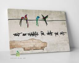 Be Thankful Graffiti Canvas Art Wall Print Picture Banksy Style Home Decor -C935 - thumbnail 1
