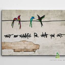 Be Thankful Graffiti Canvas Art Wall Print Picture Banksy Style Home Decor -C935 - thumbnail 2