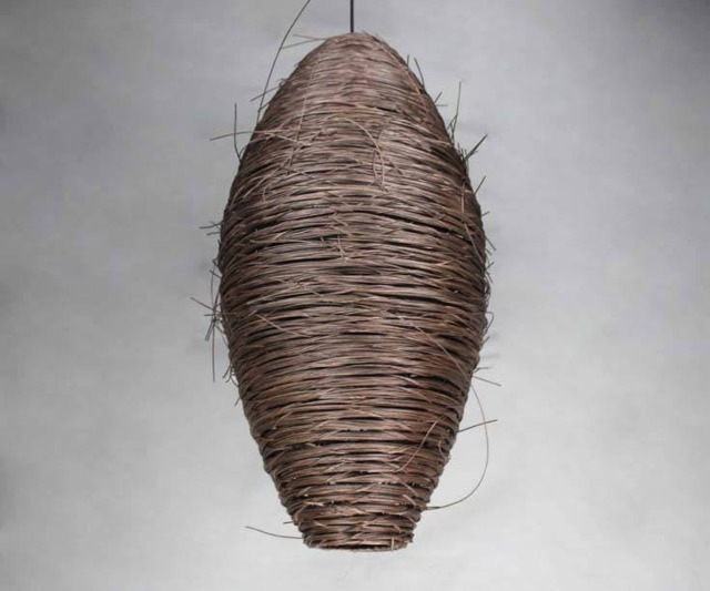 Dark Brown Cocoon Shaped Rattan Pendant Lights-Wild Style Lighting-Rustic Lighting-Rattan Lamp Fixtures-Rattan Lighting - image 1