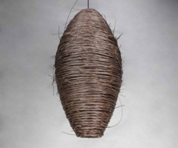 Dark Brown Cocoon Shaped Rattan Pendant Lights-Wild Style Lighting-Rustic Lighting-Rattan Lamp Fixtures-Rattan Lighting - thumbnail 1