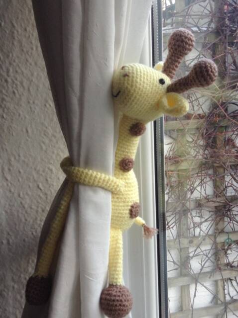 Giraffe Curtain Tie Back, Nursery Decor, Baby Shower Gift - image 1