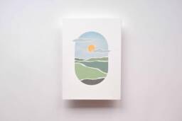 Afternoon Landscape Print/Art Abstract Nature Farmland 5x7, 8x10 - thumbnail 1