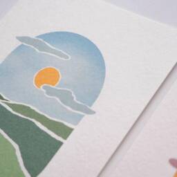 Afternoon Landscape Print/Art Abstract Nature Farmland 5x7, 8x10 - thumbnail 2