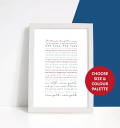 Frank Sinatra New York Lyrics Print Song Lyric Art - thumbnail 1