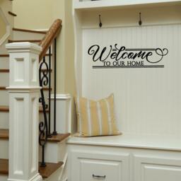 Welcome To Our Home Quote Vinyl Wall Decal - Entryway Decor - thumbnail 2
