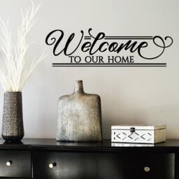 Welcome To Our Home Quote Vinyl Wall Decal - Entryway Decor - thumbnail 1
