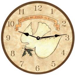 Christmas Dove Wall Clock - Peaceful Holiday Decor & Gift - thumbnail 1