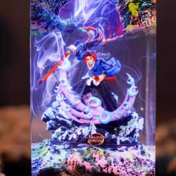Kokushibo Demon Resin Lamp - Anime-Inspired Led Diorama Light - Handmade Moon Fighters Otaku Desk Decor & Anime Gift - thumbnail 2
