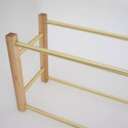 Brass & Oak - Shoe Rack Made From Wood - thumbnail 4