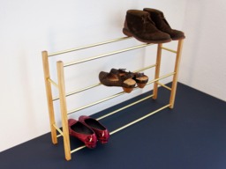 Brass & Oak - Shoe Rack Made From Wood