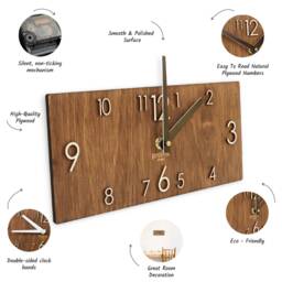 Modern Wall Clock Wooden Rustic - thumbnail 2