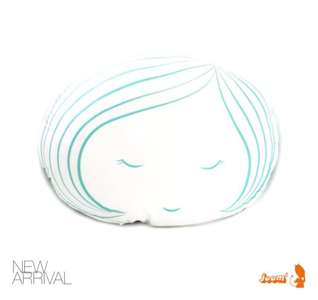 Limited Edition Girl Face Plush Pillow in Mint Green Print - image 1