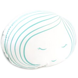 Limited Edition Girl Face Plush Pillow in Mint Green Print - thumbnail 2