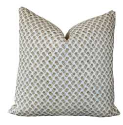 Schumacher Oleander Natural Indoor/Outdoor Cushion Cover Pillow Double Sided - thumbnail 1