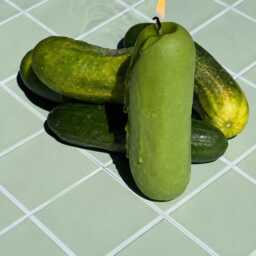 Pickle Candle - Realistic Food Decor, Beeswax Novelty Candle, Quirky Kitchen Gift - thumbnail 2